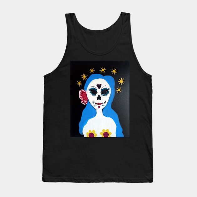 Cosmic Sugar Skull Girl Tank Top by Cosmic Witch 